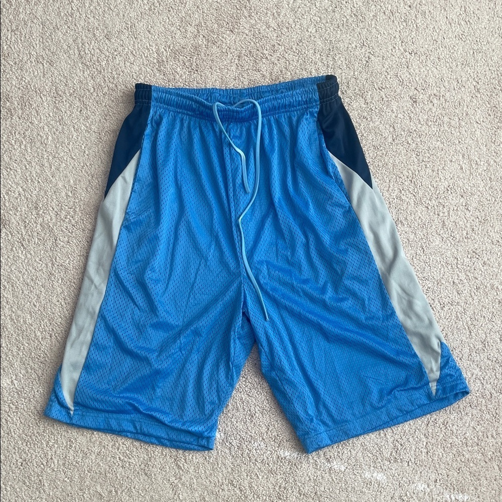 Men's Blue and Gray Athletic Shorts